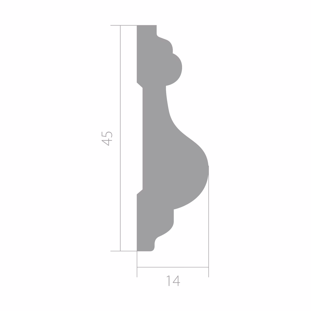 Молдинг Ultrawood White U 0002 p 2000×45×14